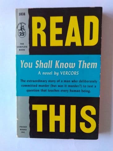 POCKET BOOK : YOU SHALL KNOW THEM by VERCORS (No.1038) (Paperback)