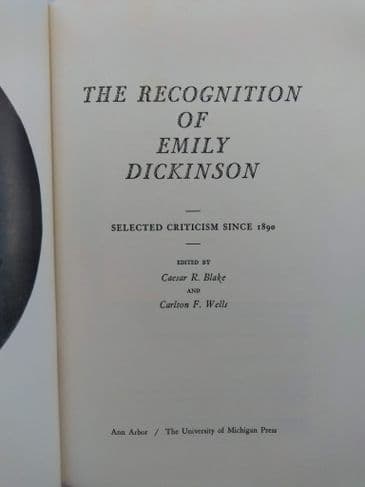 THE RECOGNITION OF EMILY DICKINSON (HARDBACK)