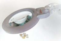 1.75X Long Reach Floor Stand and G-Clamp Magnifier Wide Lens, Daylight LED changeable Lens