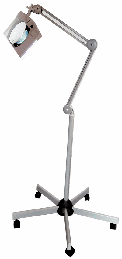 2.25X & 5X Long Reach, Articulated Arm, Floor Stand, Daylight LED Magnifier SUPERWide Lens