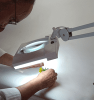 2.25X & 5X Long Reach, Articulated Arm, Floor Stand, Daylight LED Magnifier SUPERWide Lens