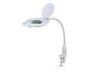 2.25X Long Reach, Gooseneck G-Clamp Daylight LED Magnifier, Wide Lens, Dimmable