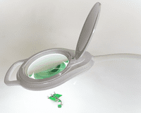 2.25X Long Reach, Gooseneck G-Clamp Daylight LED Magnifier, Wide Lens, Dimmable