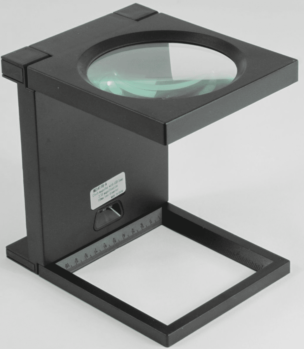 3 LED Linen Tester Magnifier Folding 2 5X 107mm Diam