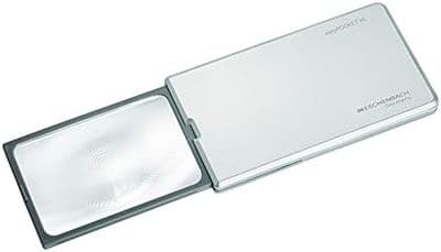 Eschenbach EasyPocket LED Pop-Up Handheld Credit Card Size Pocket Magnifier 2x mag 113x63x8mm-Silver