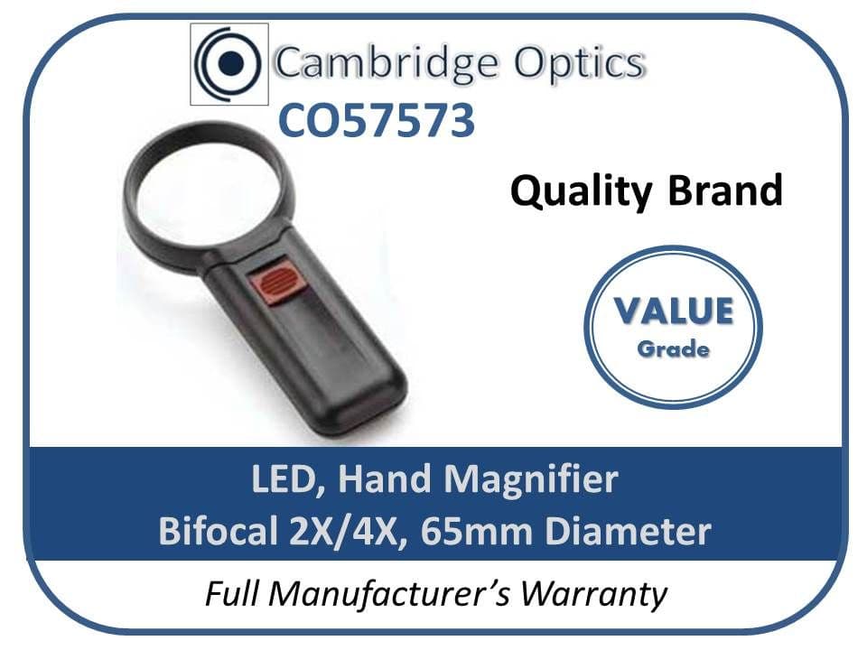 Handheld Magnifier 2X/4X 65mm LED