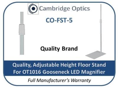 Height Adjustable Floor Stand for Illuminated Gooseneck Magnifier CO1016