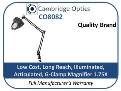 Long Reach Desk Clamp + Lamp Magnifier 1.75X