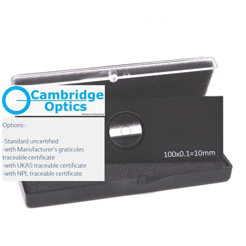Metal and Glass Microscope Calibration Slide 10mm 100um intervals for ...