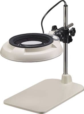 Otsuka 2X Industrial Grade Horizontal Arm, Desk Stand LED Magnifier, Wide Lens - Changeable Lens