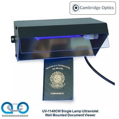 Single Lamp Wall Mounted UV Document Viewer 1 x 9 watts - Document Checks, Border Control