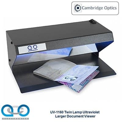 Twin Lamp Large Size UV Document Viewer 2 x 6 watt tubes - Forensic Examination, Border Security
