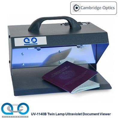 Twin Lamp Portable Rechargeable UV Document Viewer 2 x 4 watts - Forgery Detection, Border Security