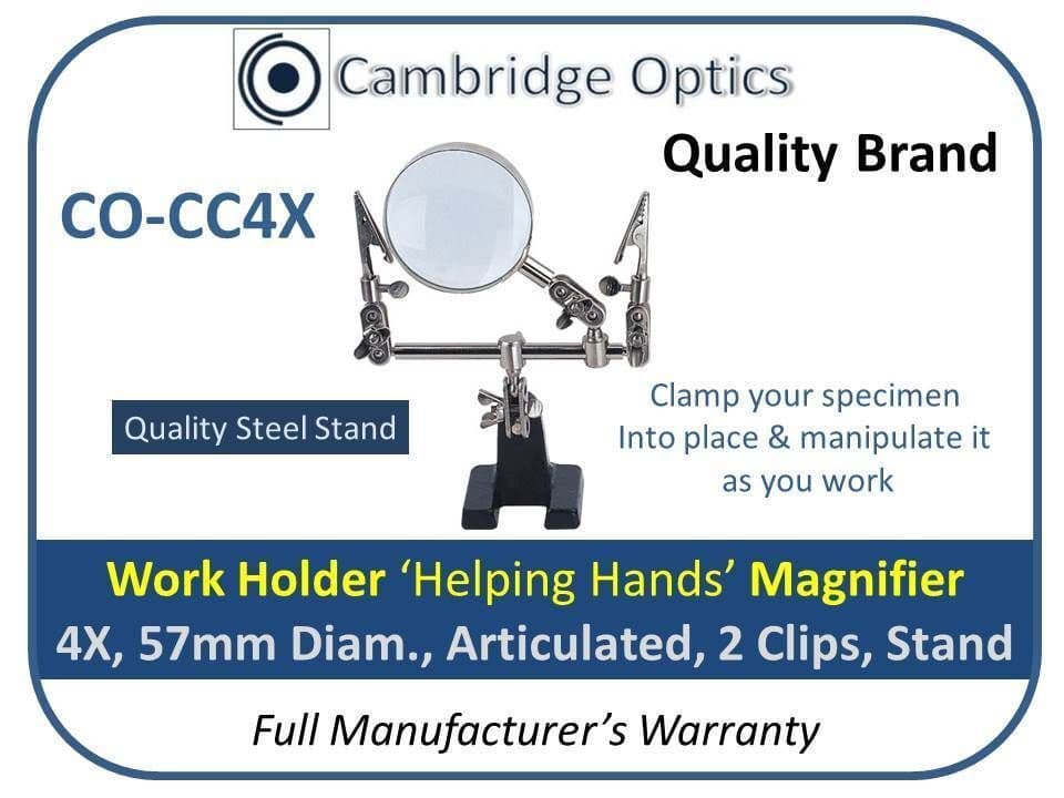 Working Distance With Magnifier Work Clamp Magnifier 4X 57mm Diam
