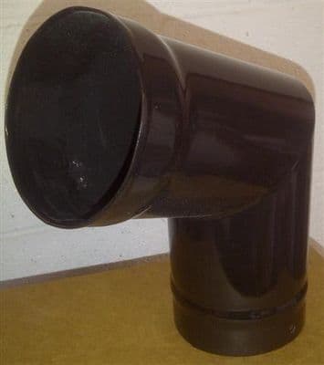 100mm Black Vitreous Enamel Flue Elbow 90 deg - No Sweeping Door