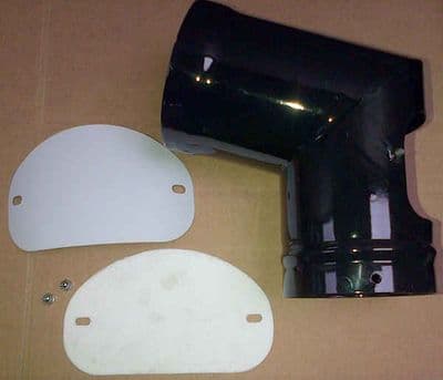125mm  Black Vitreous Enamel Flue Elbow 90 deg - With Sweeping Door