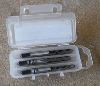 3/16 Inch Whitworth Tap Set for Early Lid Rims (Set of 3)