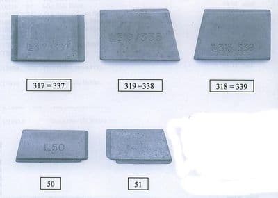 5 Lower firebrick set for Rayburn Regent Right Hand Oven