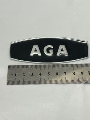 Adhesive 74 Aga range cooker Badge, chrome letters black enamel background
