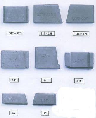 Full set 8 firebricks for Rayburn Regent Left Hand Oven