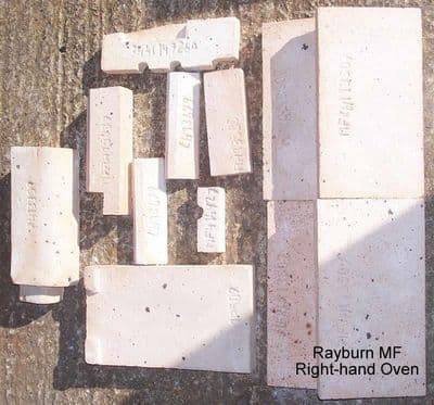 Full set of firebricks (12) for Rayburn MF Left Hand oven