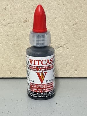 High Temperature Rope glue/adhesive/ sealant 30 ml Black single use
