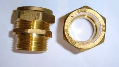 Pair 1 Inch Male to 28mm Copper Straight Boiler Connectors