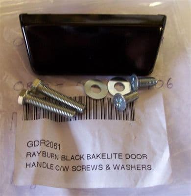 Rayburn Black Bakelite Door Handles C/W with Screws & Washers