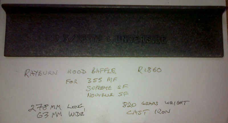 Wood Burning Grate Plate for Rayburn Supreme SF 355 MF and Nouvelle SF