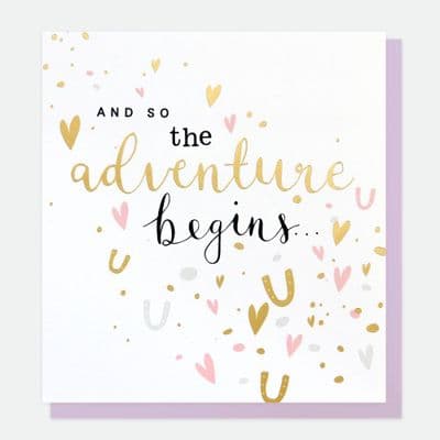 'And So the Adventure Begins' Gorgeous Wedding Greeting Card