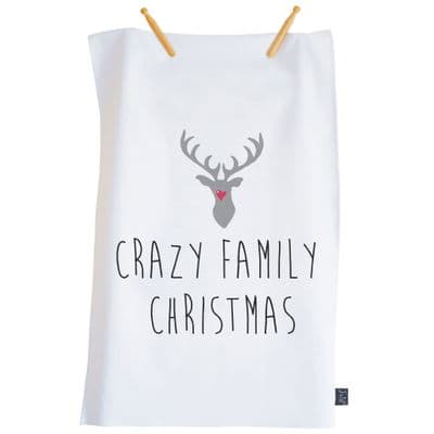 'Crazy Family Christmas' Tea Towel - 100% Cotton