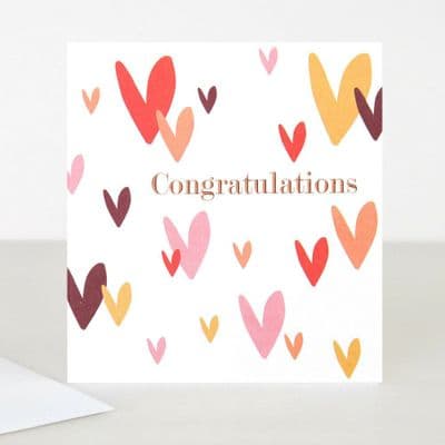 'Hearts' Caroline Gardner 'Congratulations' Greeting Card