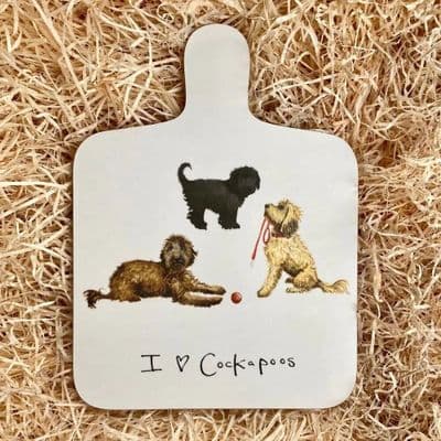 'I Love Cockapoos' Mini Chopping Board - So cute!