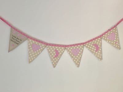 'Love you to the Moon and Back' Pink Baby Bunting with Hearts