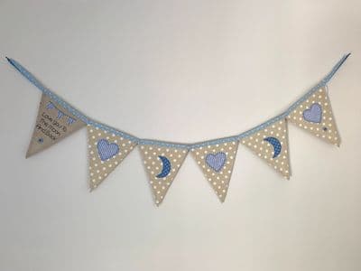 'Love You To The Moon & Back' Blue Baby Bunting with Hearts