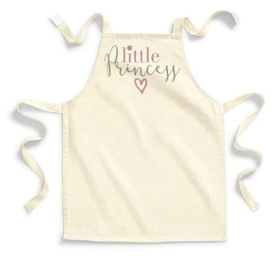 100% Cotton Little Girls Apron with text ' Little Princess'