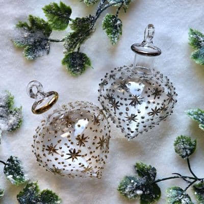 Beautiful 'Jasmine Heaven' Glass Christmas Ornament