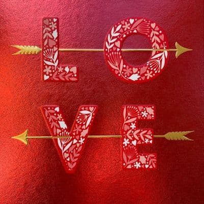 Beautiful 'L O V E' Greeting Card - Blank inside for your own special message