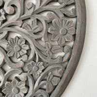 Beautiful Large Filigree Heart Shaped Carved Panel in Grey