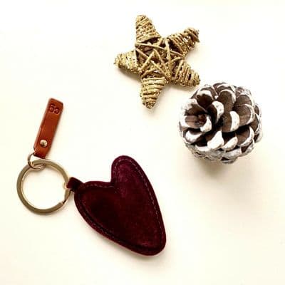 Caroline Gardner Aubergine Velvety Feel Padded Keyring - Just Gorgeous!