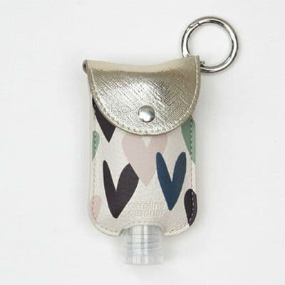 Caroline Gardner Hand Gel Holder with Teal Hearts Design