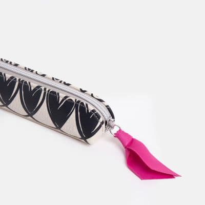 Caroline Gardner 'Mono Linked Heart' Slimline Pencil Case