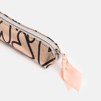 Caroline Gardner Rose Gold Slimline Pencil Case with Gorgeous Heart Design