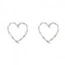 Dainty Diamante Heart Shaped Earrings for Pierced Ears