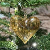 Exquisite Golden Glass Heart Hanging Ornament