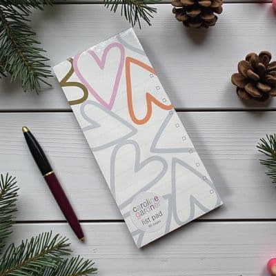 Fab!  Caroline Gardner List Pad with Block Heart Design - Great Gift Idea!