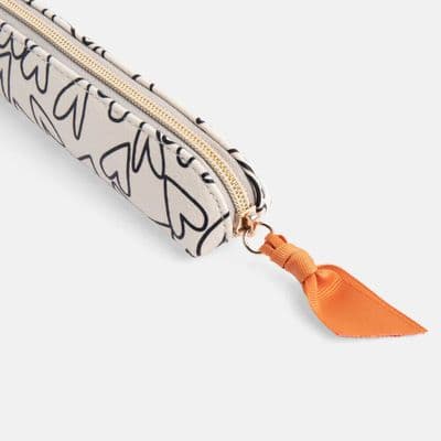 Fab 'Caroline Gardner' Slimline Pencil Case with Hearts