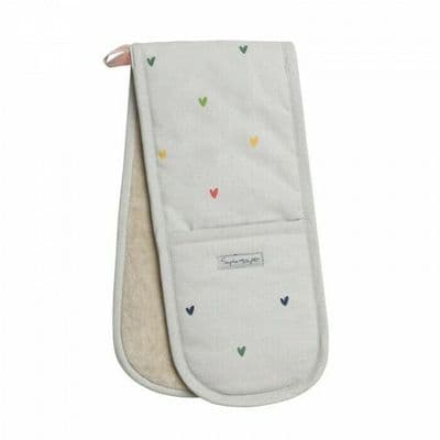 Fab Sophie Allport Double Oven Gloves with Pretty Rainbow Colour Heart Design ❤️