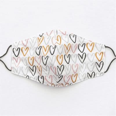 Fab & Super Pretty Caroline Gardner 'Multi Hearts' Cotton Face Mask