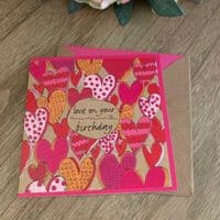 Fab-u-lous! 'Love on Your Birthday' Hearts Greeting Card